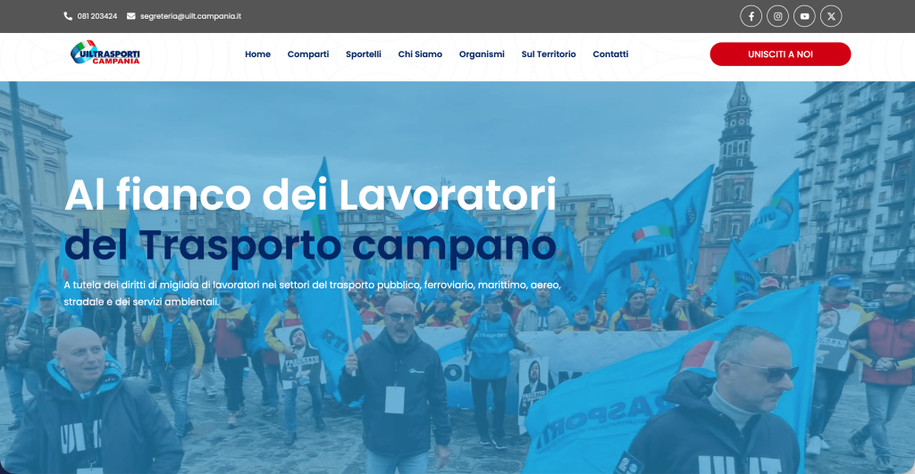 Anteprima del progetto UIL Trasporti Campania — Portale Istituzionale · In sviluppo