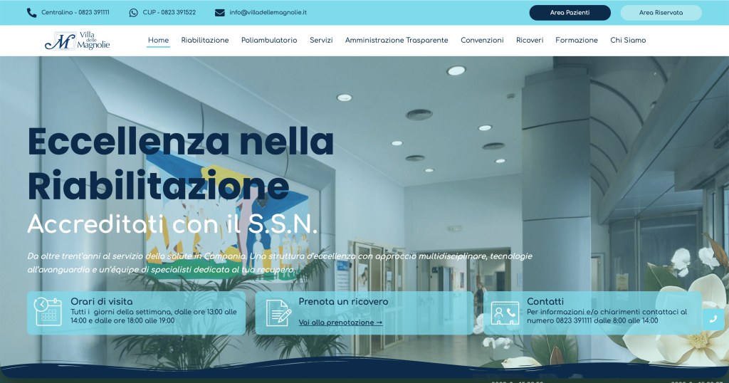 Anteprima del progetto Villa delle Magnolie — Sito Web · In sviluppo